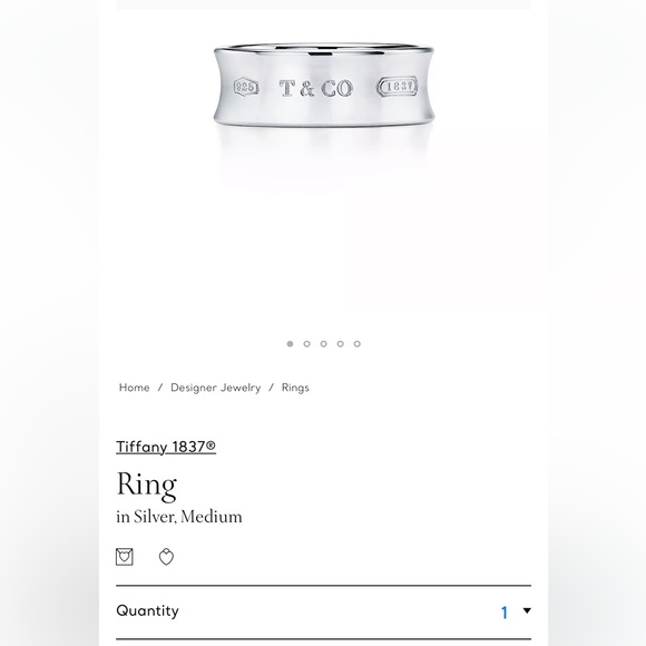 Authentic Tiffany and Co 1837 ring size 5.5 - Picture 4 of 5